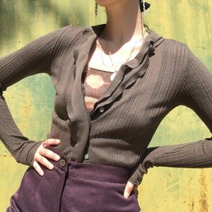 *Marithe Francois Girbaud* Ruffled Cardigan~